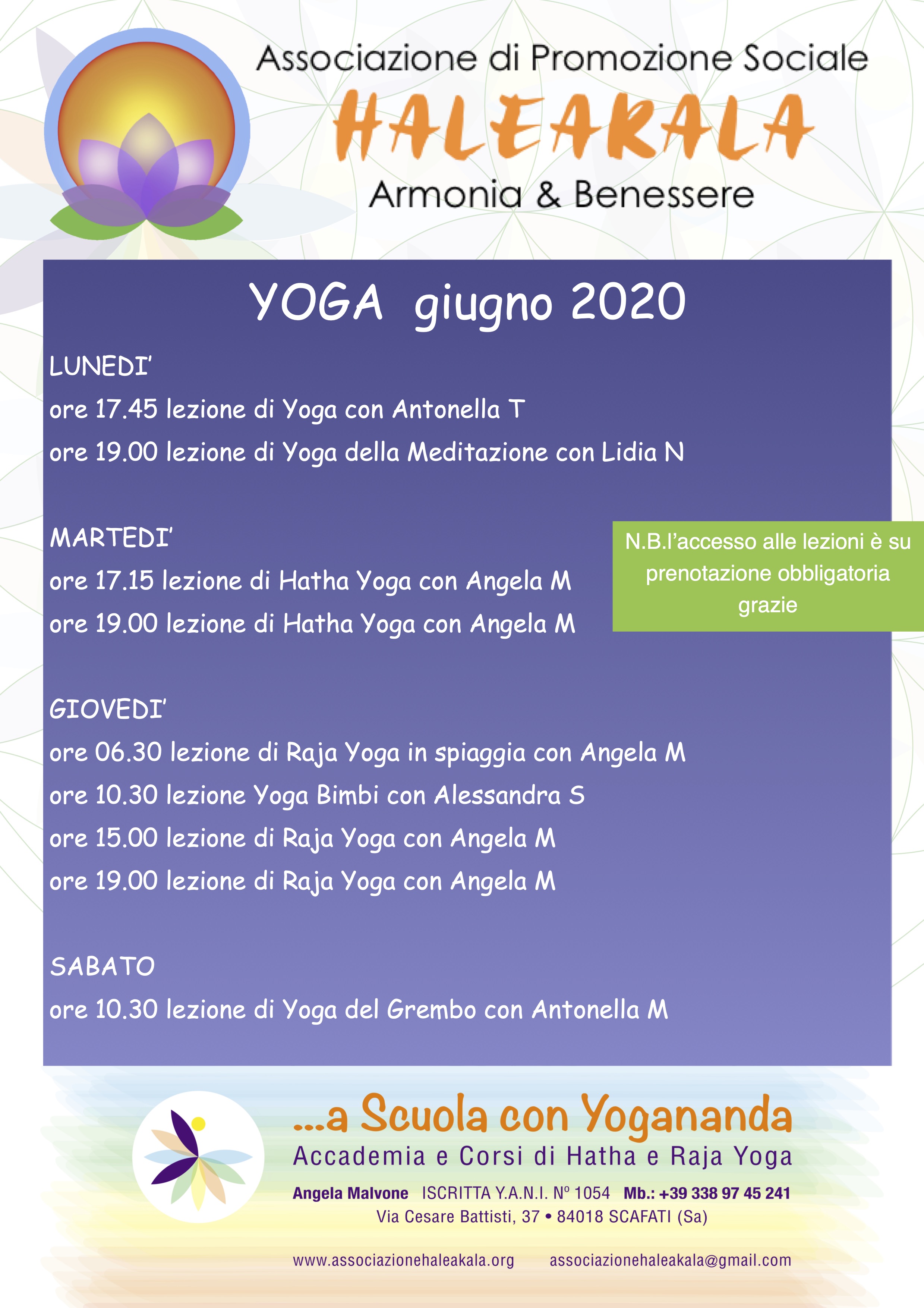 locandina yoga giugno 2020